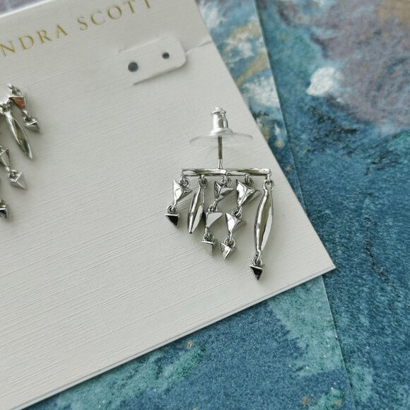 Kendra Scott Quinn Silver Ear Climber Earrings New w/dust bag - Picture 3 of 3